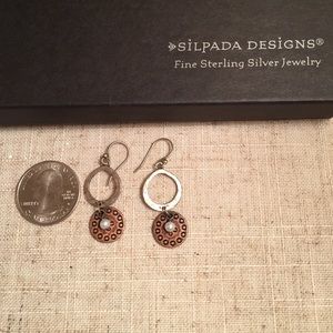 Silpada Copper, Freshwater Pearl Sterling Earrings