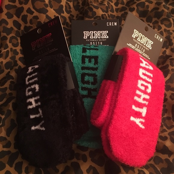 PINK Victoria's Secret Accessories - PINK VS SOFT CREW SOCKS, all 3 pairs, NWT