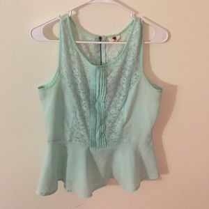 Light Blue Peplum Shirt