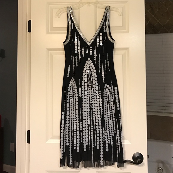 Woman's M sequin flashy flapper dress dance NYE