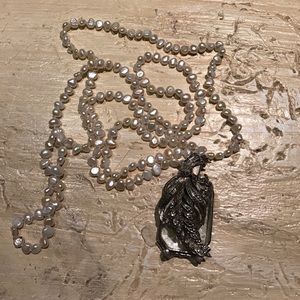 Fresh water pearl opera glasses necklace