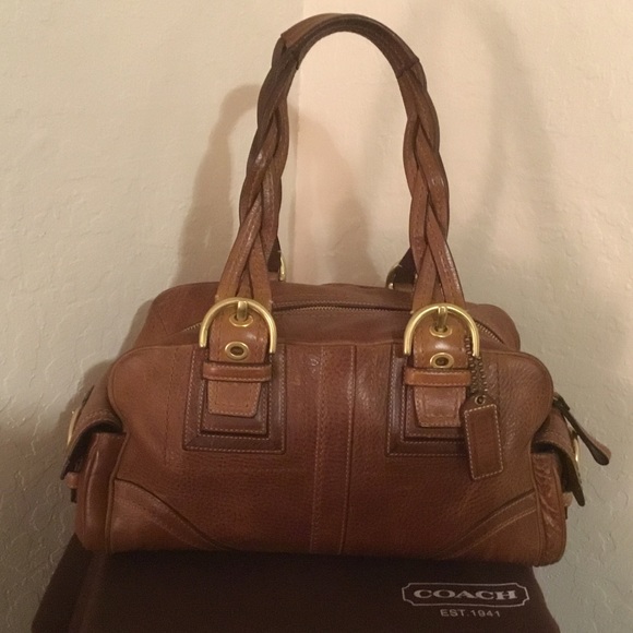Coach LTD ED SOHO MIA BRAIDED TOBACCO LEATHER BAG