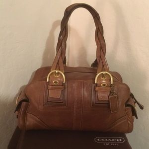 Coach LTD ED SOHO MIA BRAIDED TOBACCO LEATHER BAG