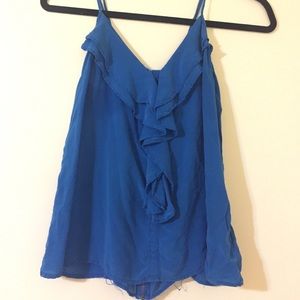 Blouse tank top with adjustable straps and zipper