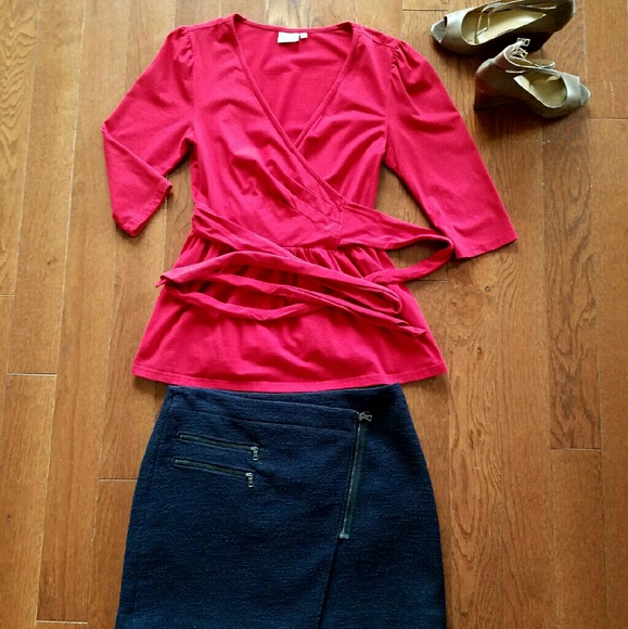 Red Wrap Top - image 2