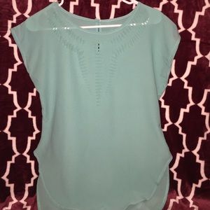 Aqua blue cutout blouse
