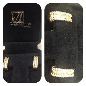 Unique Baguette Channel Set Diamond Earrings.
