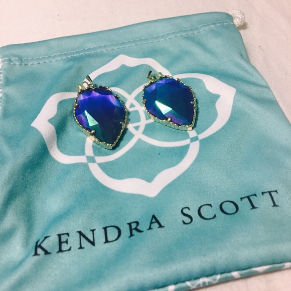 Kendra Scott Blue Iridescent Corley Earrings