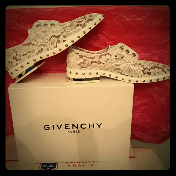 Givenchy white lace and mesh derby shoes size 40