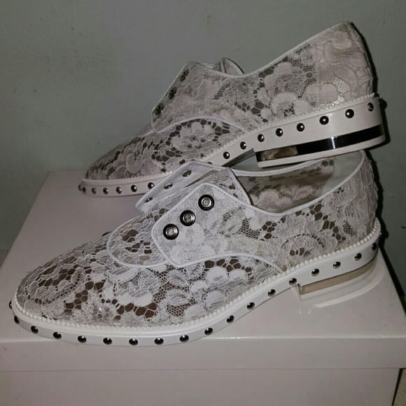 Givenchy white lace and mesh derby shoes size 40