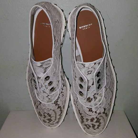 Givenchy white lace and mesh derby shoes size 40