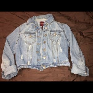 Small distressed jean jacket