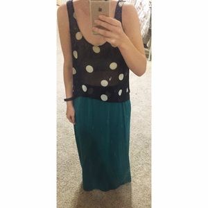 Forever 21 Emerald Maxi Skirt