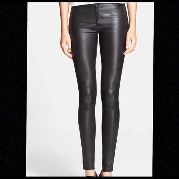 Alice + Olivia Stretch Leather Leggings Black