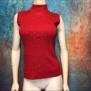 ‼️SOLD‼️HAMPSHIRE STUDIO Sleeveless Red Sweater