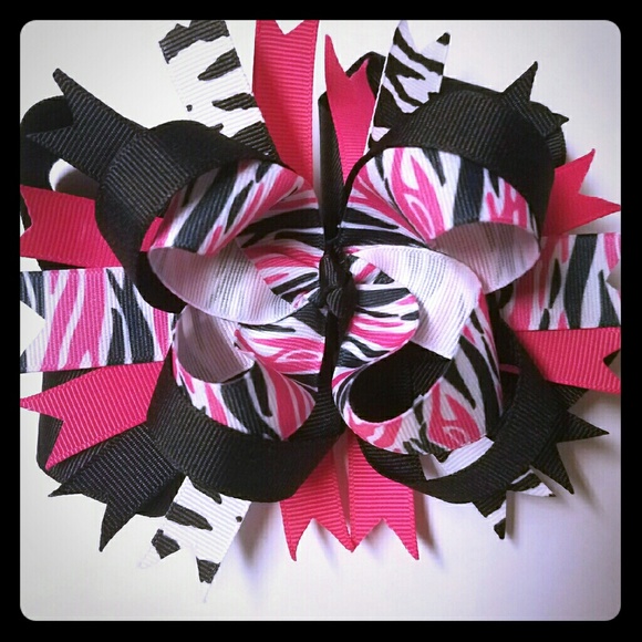 Handmade Adorable girls stacked hair bow