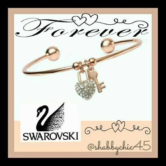 Swarovski Jewelry - Rose Gold Key to my Swarovoski Heart Arm Cuff Swarovski Jewelry - Rose Gold Key to my Swarovoski Heart Arm Cuff
