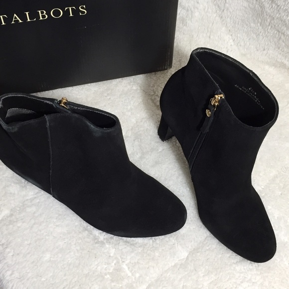Talbots Shoes - Talbots Black Suede Ankle Boots with Zipper
