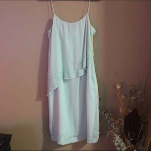 Ann Taylor Cocktail Pleated Sequin Chiffon Dress L