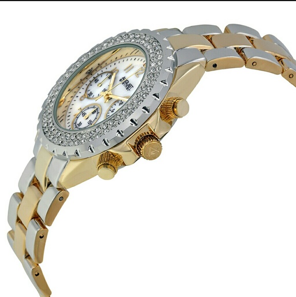NWT August Steiner Crystal MOP Chronograph watch