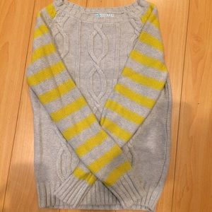 OLD NAVY girls grey and yellow sweater
