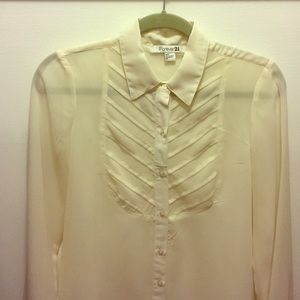 Cream sheer shirt size S