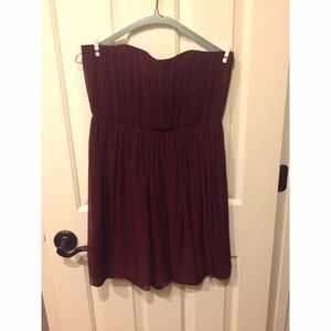 Alice and Olivia Maroon Strapless Dress