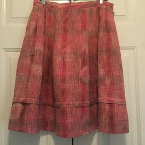 Anne Klein, Linen A-Line Skirt, Red, Size 12