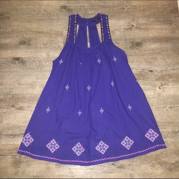 F21 embroidered swing dress