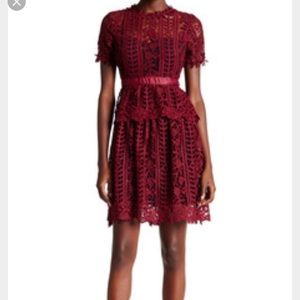 L'atiste Burgundy Crochet Dress