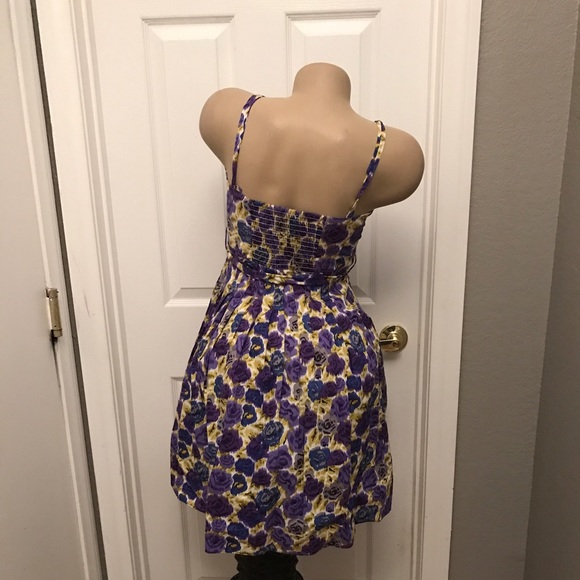 Purple floral sleeveless dress small - Picture 2 of 2
