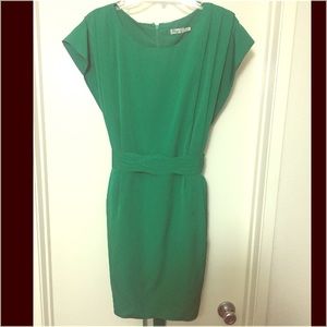 Eliza J Emerald shift dress + matching belt