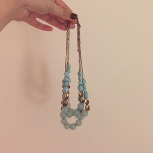 Teal and Gold Statement necklace