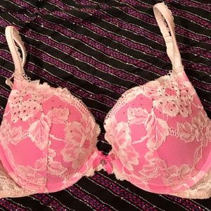 Victoria's Secret Bedazzled Push Up Pink Lace Bra
