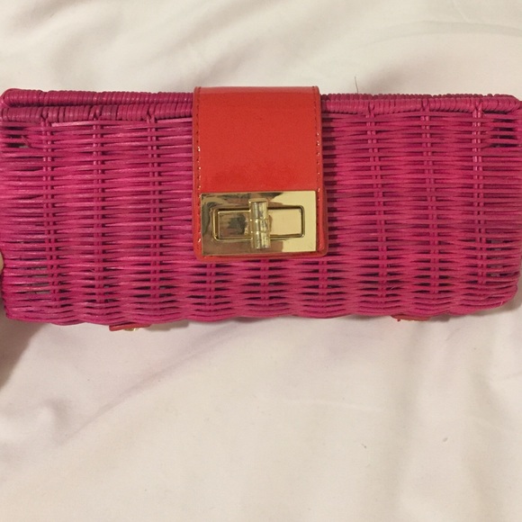 J. Crew rattan clutch