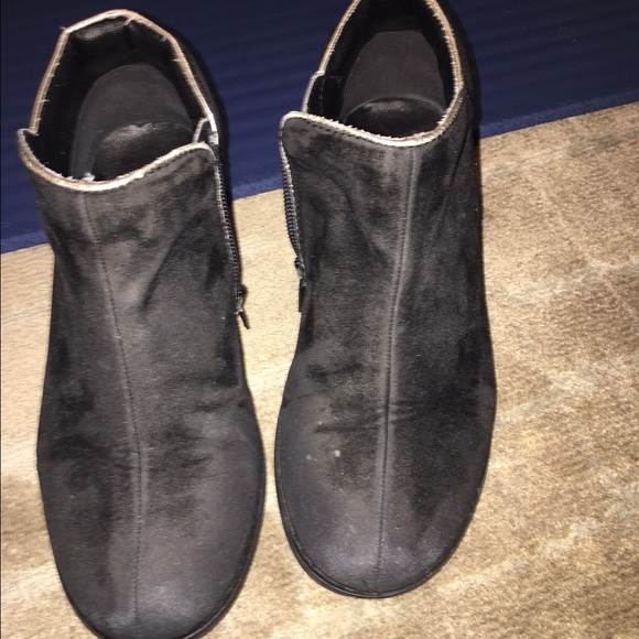 Amour black lamb hide leather Zipper girl booties