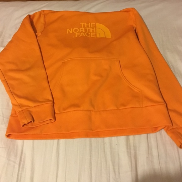 Men's orange north face hoodie
