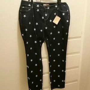 Star print jeans