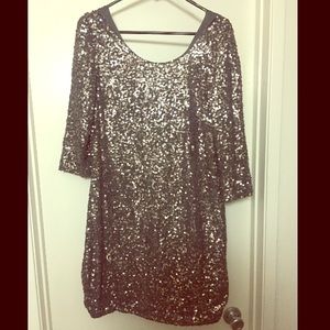 Silver sparkly shift dress