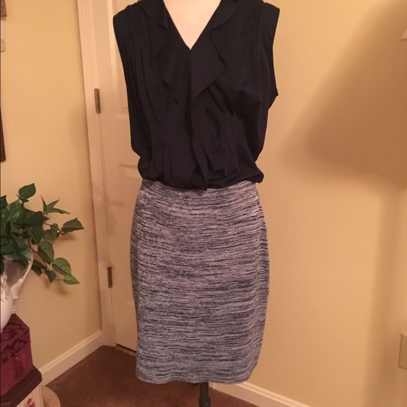 Adrienne Vittadini Dresses & Skirts - Navy & Gray Knit Skirt