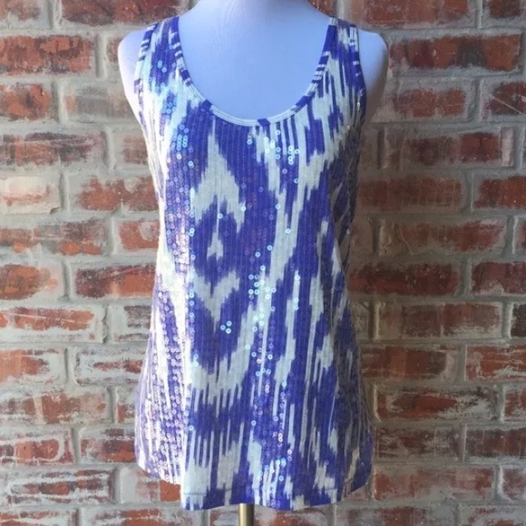 J. Crew Tops - J. Crew Factory Sequin Ikat Tank Size XS