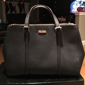 Kate Spade Black Vinyl Textured Handbag