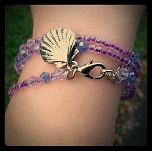 Swarovski crystal & seed bead wrap around bracelet