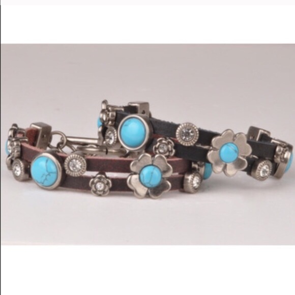 The DENA turquoise toggle bracelet - BLACK - Picture 2 of 5
