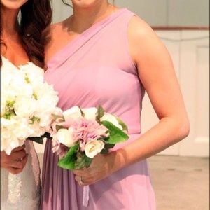 David’s bridal one shoulder purple gown