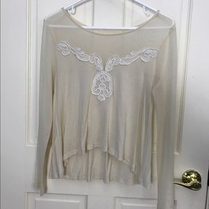 Long sleeve Kimchi Blue cream top