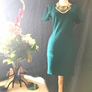 Forever21 teal textured bodycon dress, L