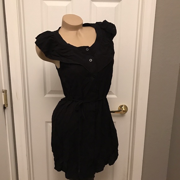 Black button up classic dress medium