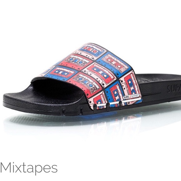 Supa Slydes Other - ❤️Mixed Tapes Supa Slydes Athletic Side Sandal