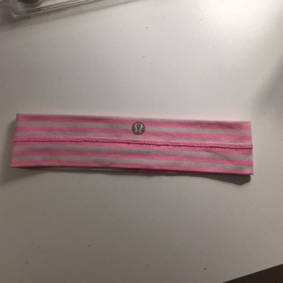 Lululemon pink and white headband